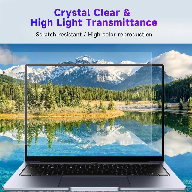 Alt view image 4 of 7 - 2 Pack 14-Inch 16:10 Blue Light Filter Laptop Screen Protector