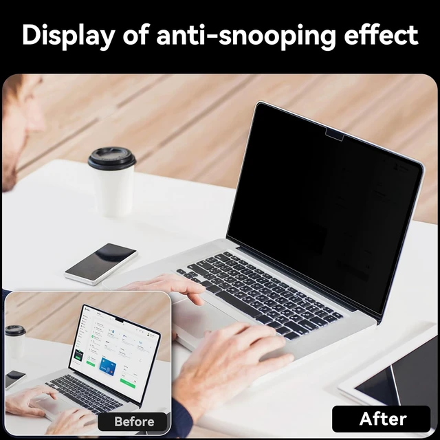 Alt view image 3 of 7 - 360° Privacy Screen Macbook Air 13.6/13 Inch (2022-2026 M2 M3 M4 M5) Matte Anti Glare Blue Light 13.6in Mac Scratch Resistant Laptop Screen Protector Filter