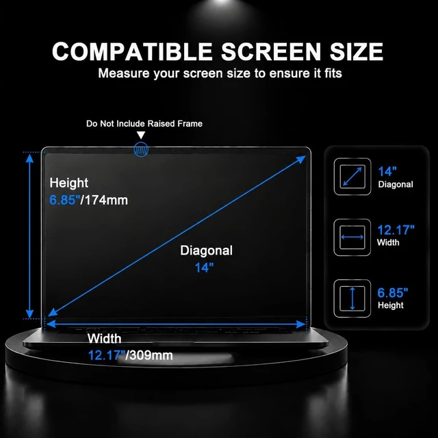 Alt view image 2 of 7 - 14 Laptop Screen Protector Tempered Glass for HP//Sony////MSI//Razer Blade 14 Inch Aspect Ratio 16:9 Laptop 9H Hardness Anti-fall Fingerprint Resistant Bubble Free(309 x 174mm/ W x H)