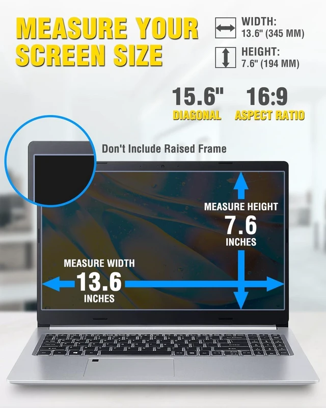 Alt view image 3 of 7 - Magnetic Laptop Privacy Screen 15.6 inch 16:9 360° Anti Peeping Removable Anti Glare Blue Light Filter Compatible with All 15.6 16:9 Laptops Portable Monitors