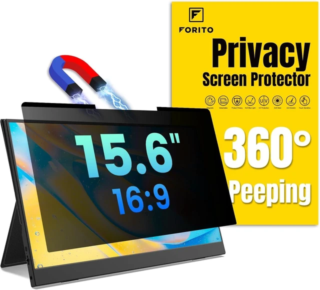 Main image of Magnetic Laptop Privacy Screen 15.6 inch 16:9 360° Anti Peeping Removable Anti Glare Blue Light Filter Compatible with All 15.6 16:9 Laptops Portable Monitors