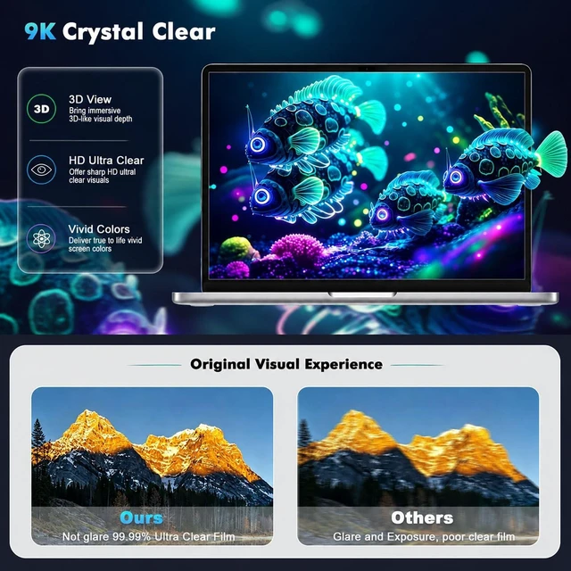 Alt view image 3 of 7 - 2-Pack 15.6 Inch Laptop Screen Protector for 15.6 HP//Sony////MSI//Razer/Toshiba/ 15.6 16:9 Aspect Laptop High Definition Anti-Scratch Clear Shield (345x194mm/ W x H)
