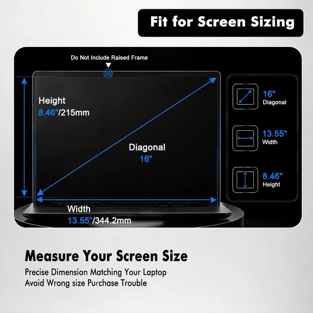 Alt view image 2 of 7 - 2Pack 16 Laptop Screen Protector for with 16 Inch 16:10 Aspect Ratio Screen HP//Sony////MSI/Razer Blade/ Gram 16 Laptop High Definition Anti-Scratch Clear Shield