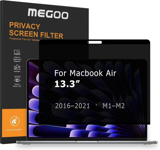Main image of Privacy Screen for Macbook Pro 13 Inch (2016-2022 M1 M2) / Macbook Air 13 in (2018-2021 M1) Blue Light Filter Matte Finish Anti-Glare Eye Protection Premium Business Protection