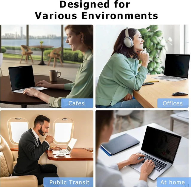 Alt view image 4 of 7 - Privacy Screen for Macbook Pro 13 Inch (2016-2022 M1 M2) / Macbook Air 13 in (2018-2021 M1) Blue Light Filter Matte Finish Anti-Glare Eye Protection Premium Business Protection