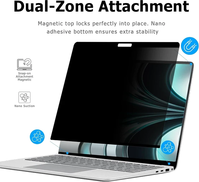 Alt view image 5 of 7 - Privacy Screen for Macbook Pro 13 Inch (2016-2022 M1 M2) / Macbook Air 13 in (2018-2021 M1) Blue Light Filter Matte Finish Anti-Glare Eye Protection Premium Business Protection