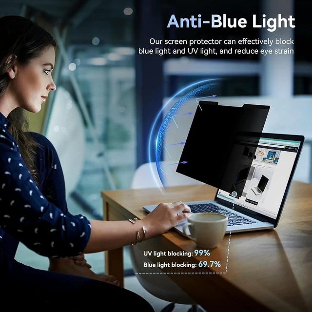 Alt view image 5 of 7 - Magnetic Laptop Privacy Screen 14 inch 16:10 Aspect Removable Anti Glare Protector Blue Light Privacy Screen Filter Filter Shield Compatible with HP//////Thinkpad Envy