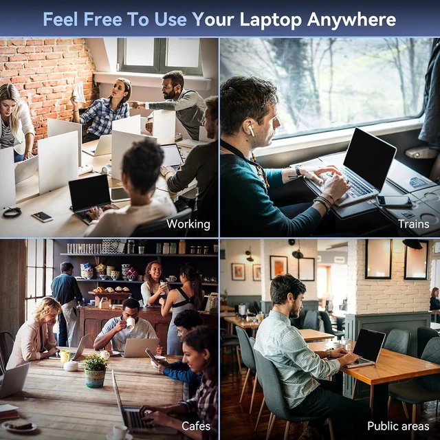 Alt view image 7 of 7 - Magnetic Laptop Privacy Screen 14 inch 16:10 Aspect Removable Anti Glare Protector Blue Light Privacy Screen Filter Filter Shield Compatible with HP//////Thinkpad Envy