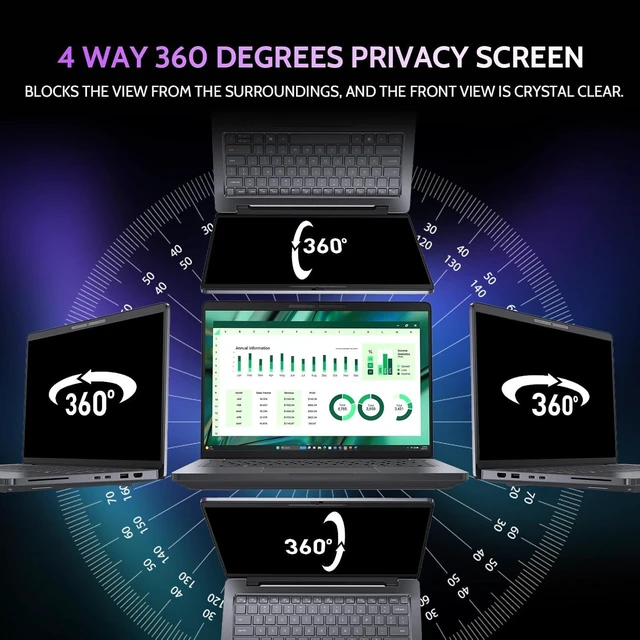 Alt view image 2 of 7 - 360° Privacy Screen for Laptop 15.6 Inch 16:9 Aspect Ratio