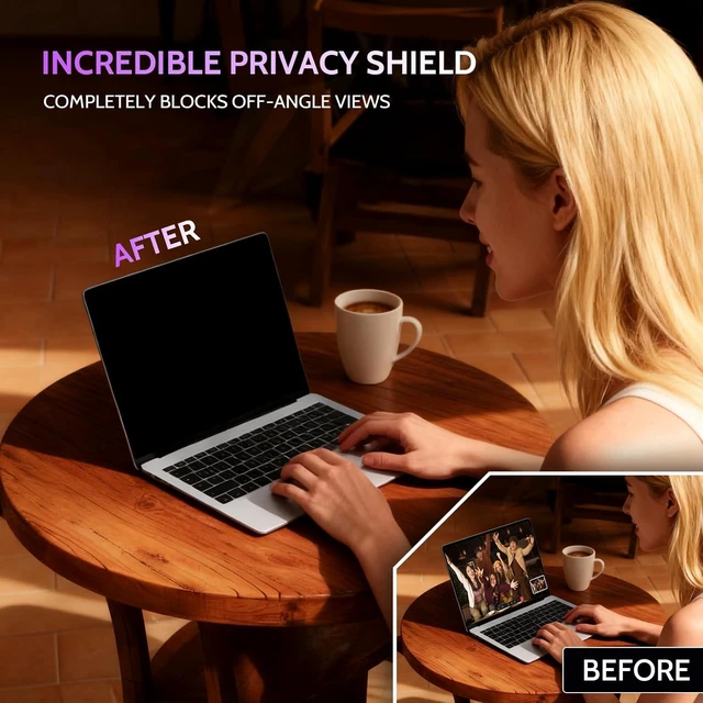 Alt view image 5 of 7 - 360° Privacy Screen for Laptop 15.6 Inch 16:9 Aspect Ratio