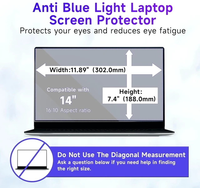Alt view image 6 of 7 - 2 Pack 14-Inch 16:10 Blue Light Filter Laptop Screen Protector