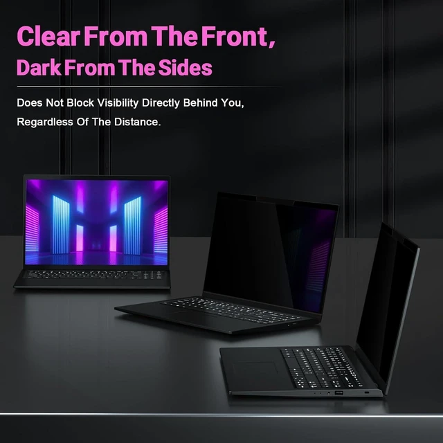 Alt view image 5 of 7 - Magnetic Laptop Privacy Screen 14 Inch 16:9 - Laptop Screen Privacy Shield Anti-Blue Light Anti-Glare Filter Removable Screen Protector