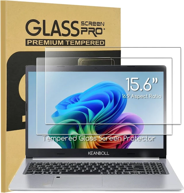 Main image of 2-Pack Tempered Glass Screen Protector for HP Laptop 15.6 HP Pavilion/Envy 15.6 Inspiron 15 Ideapad 15 Aspire 5 Chromebook 15.6 & Other 15.6 16:9 Laptop (345x194mm/ W x H)