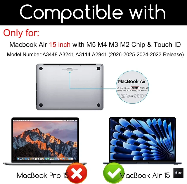 Alt view image 2 of 7 - 2 Pack Tempered Glass Screen Protector for MacBook Air 15 Inch (M5 M4 M3 M2 Chip 2026-2023) 9H Hardness Bubble-Free Easy Install Anti-Scratch Anti-Fingerprint HD Clarity Case-Friendly