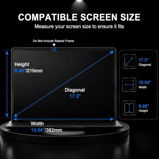 Alt view image 5 of 7 - Anti Blue Light Screen Protector for HP 17.3 Laptop & HP OmniBook 3/7 & HP OmniBook X & HP Envy/OMEN/Pavilion & HP 17t 17z 17-by 17-ca 17-cn 17-cp 17t-ch 17t-cr 17-cb 17-ck