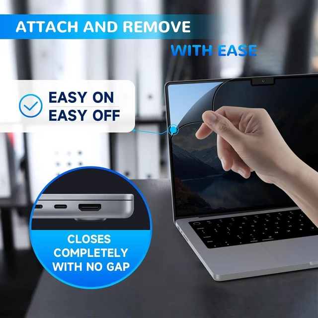 Alt view image 5 of 6 - Nano-Suction Laptop Privacy Screen Filter for 2026 MacBook Neo 13 A18 Pro