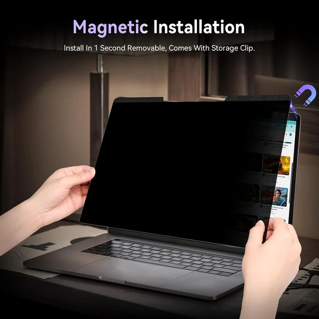 Alt view image 3 of 7 - Magnetic Laptop Privacy Screen 14 Inch 16:10 Aspect Ratio