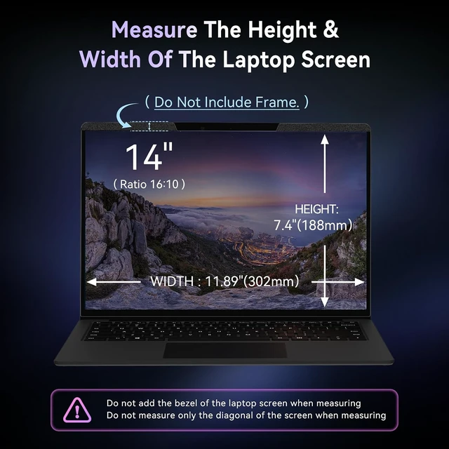 Alt view image 6 of 7 - Magnetic Laptop Privacy Screen 14 Inch 16:10 Aspect Ratio