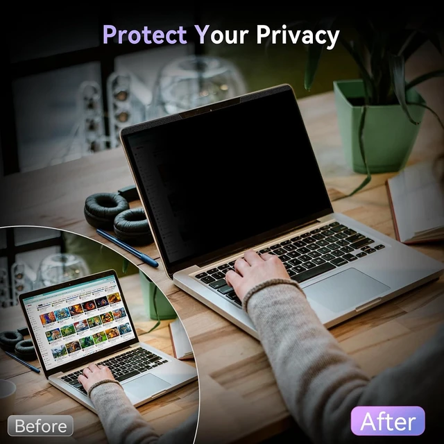 Alt view image 4 of 7 - Magnetic Laptop Privacy Screen 14 Inch 16:10 Aspect Ratio
