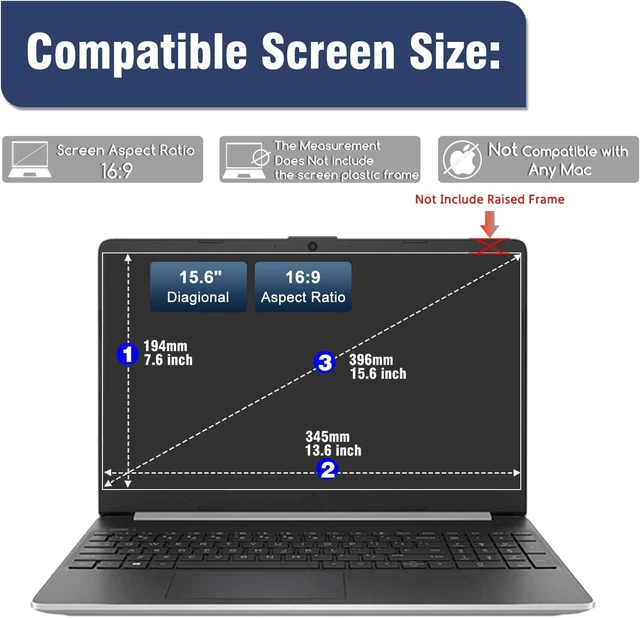 Alt view image 2 of 7 - 15.6 inch Laptop Screen Protector Tempered Glass Compatible with Other All 15.6 Laptops Portable Monitor with 16:9 Aspect Ratio (345x194 / W x H)-Ultra Clear & 9H Hardness 15.6 Tempered Glass Shield