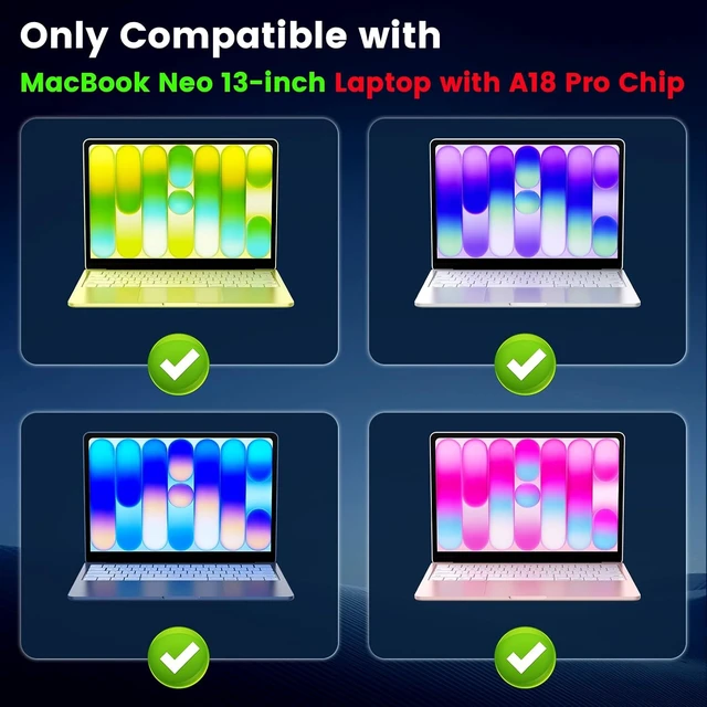 Alt view image 2 of 7 - 2Pack Screen Protector for MacBook Neo 13-inch Laptop 2026 9H Hardness Transparent Tempered Glass Scratch-Resistant HD Screen Protector