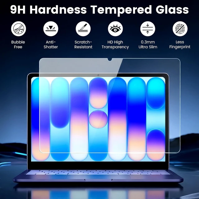 Alt view image 3 of 7 - 2Pack Screen Protector for MacBook Neo 13-inch Laptop 2026 9H Hardness Transparent Tempered Glass Scratch-Resistant HD Screen Protector
