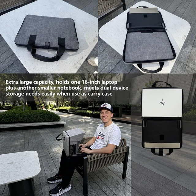 Alt view image 2 of 7 - Laptop Sun Shade Carry Case & Privacy Shield Fit 12-16 Inch Working Outside