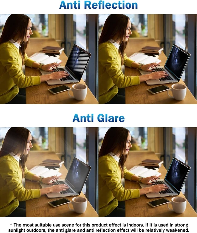 Alt view image 4 of 7 - 2-Pack 15.6 Inch Anti Blue Light Laptop Screen Protector Eye Protection Anti Glare Matte Computer Screen Cover for 15.6 Laptop with 16:9 Aspect Ratio Reduce Eye Strain and Touch Sensitive