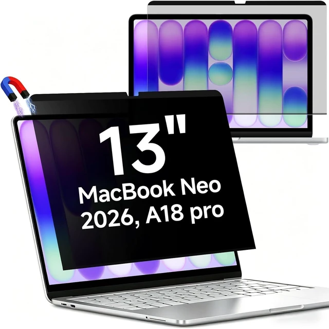 Main image of MacBook Neo Privacy Screen Magnetic Privacy Screen Protector for MacBook Neo 13 Inch (2026 A18 Pro) Anti-Glare Blue Light Blocking Filter for Office Coffee Shop Travel Work Study