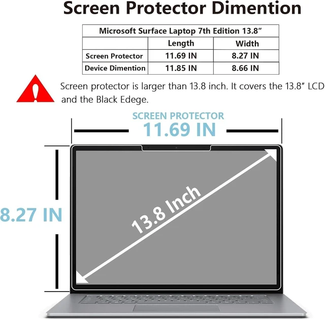 Alt view image 2 of 7 - Screen Protector for Surface Laptop 13.8-inch 8th/7th Edition
