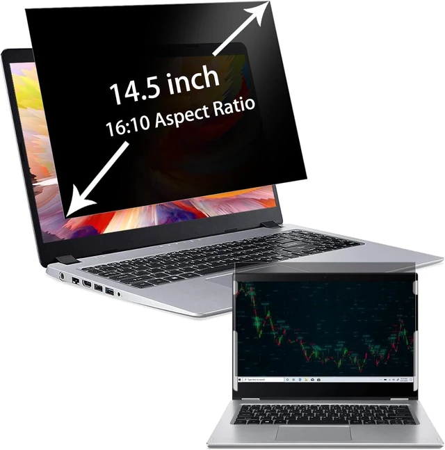 Main image of 14.5 Laptop Privacy Screen Filter For Hp/////Thinkpad 14.5 Inch 16:10 Aspect Anti Blue Light Anti Glare Laptop Screen Protector (12 5/16 x 7 11/16 Inch)