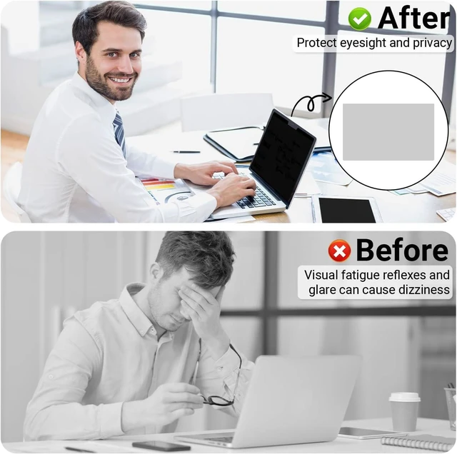 Alt view image 6 of 7 - 14.5 Laptop Privacy Screen Filter For Hp/////Thinkpad 14.5 Inch 16:10 Aspect Anti Blue Light Anti Glare Laptop Screen Protector (12 5/16 x 7 11/16 Inch)