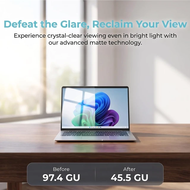 Alt view image 3 of 7 - 3 Pack Anti Glare (Matte) Screen Protector for 16 Yoga 7 / 7i 2-in-1 2025 Touchscreen Laptop (16ILL10 16AKP10 83JT 83JU)