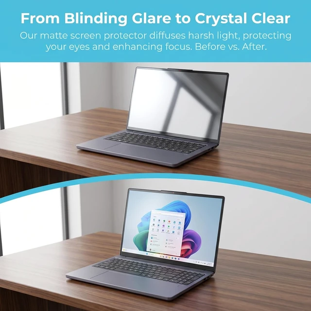 Alt view image 4 of 7 - 3 Pack Anti Glare (Matte) Screen Protector for 16 Yoga 7 / 7i 2-in-1 2025 Touchscreen Laptop (16ILL10 16AKP10 83JT 83JU)
