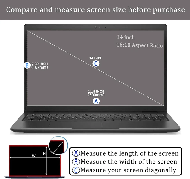 Alt view image 2 of 7 - 3 Pack 14 Laptop Screen Protector for HP////Sony///MSI/ etc Laptop 14 16:10 Aspect High Definition Anti-Scratch Clear Shield