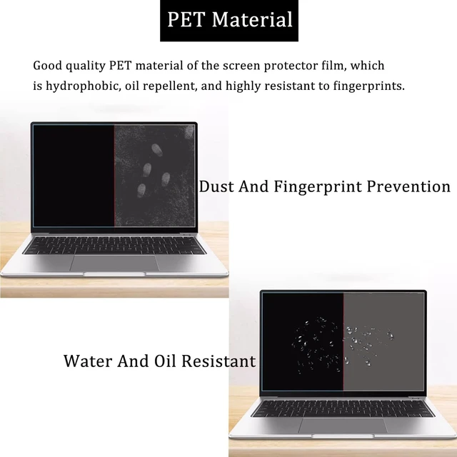 Alt view image 4 of 7 - 3 Pack 14 Laptop Screen Protector for HP////Sony///MSI/ etc Laptop 14 16:10 Aspect High Definition Anti-Scratch Clear Shield
