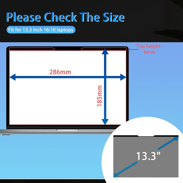 Alt view image 6 of 7 - Magnetic Privacy Screen 13.3 16:10 for Laptops - 2-Sided Removable Anti-Peeping/Anti-Glare Blue Light Block UV Protect Reduce Strain Fits Chromebook//HP////XPS