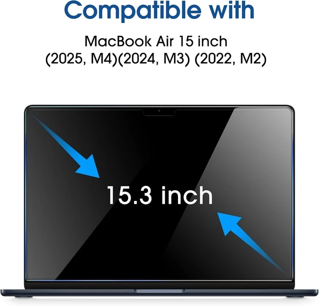 Alt view image 2 of 6 - Screen Protector for MacBook Air 15 M4/M3/M2 Chip Tempered Glass