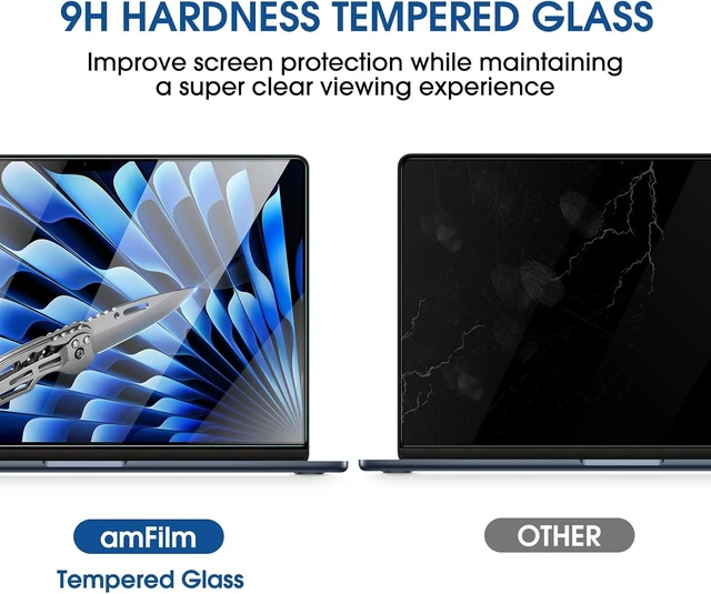 Alt view image 6 of 6 - Screen Protector for MacBook Air 15 M4/M3/M2 Chip Tempered Glass