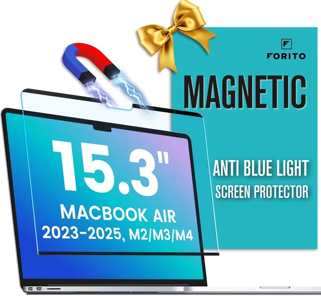 Main image of Magnetic Anti Blue Light Screen Protector Compatible with MacBook Air 15.3 inch (2023-2025 M2 M3 M4) Bubble-Free Install Removable & Reusable Anti Glare Matte Laptop Screen Shield