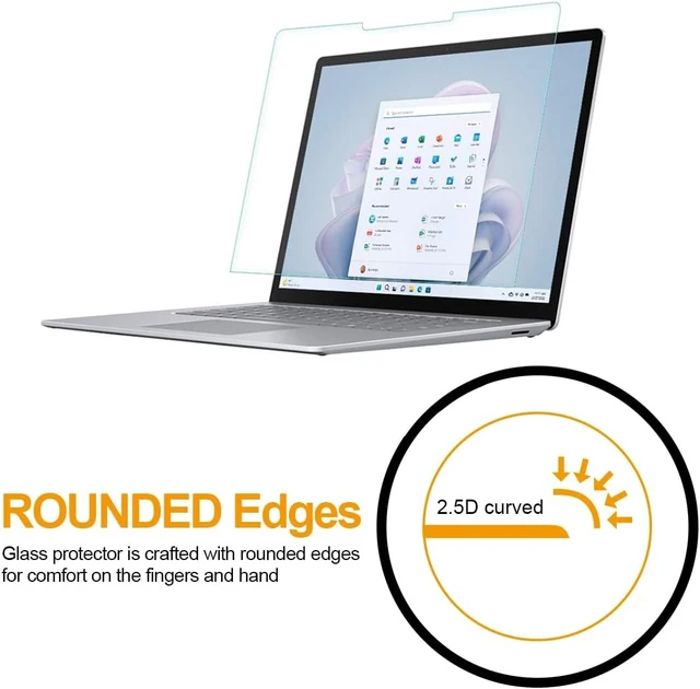 Alt view image 3 of 5 - Designed for Microsoft Surface Laptop 6/5/ 4/3 (15 inch) Tempered Glass Screen Protector Anti Scratch Bubble Free