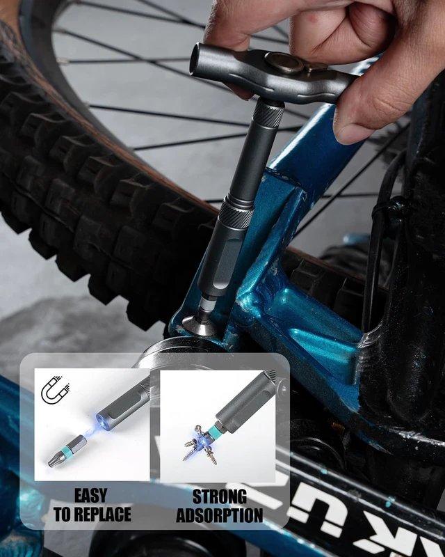 Alt view image 5 of 7 - Ratchet Screwdriver Set magnetic Screwdriver sets S2 Steel Bits DIY Combination Flexible Shaft Suitable for Furniture Assembly Precision Electrical Appliance Repair Bicycle Tools
