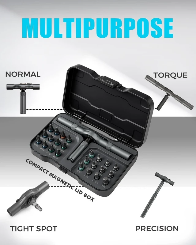 Alt view image 7 of 7 - Ratchet Screwdriver Set magnetic Screwdriver sets S2 Steel Bits DIY Combination Flexible Shaft Suitable for Furniture Assembly Precision Electrical Appliance Repair Bicycle Tools