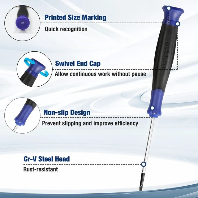 Alt view image 4 of 7 - 10-Piece Precision Screwdriver Set with Pouch