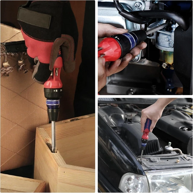 Alt view image 6 of 7 - 12-in-1 Ratcheting Multi-Bit Screwdriver Set