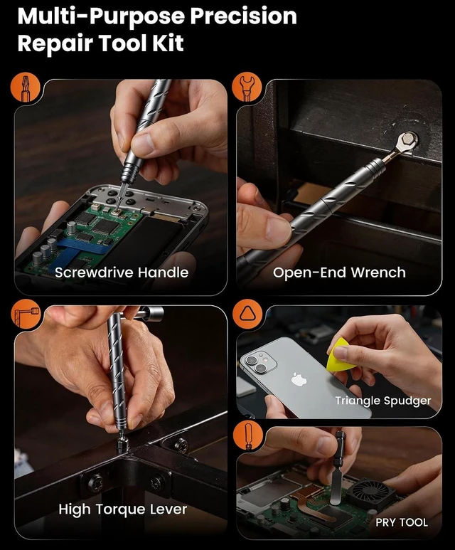 Alt view image 6 of 7 - 55 in 1 Precision Magnetic Screwdriver Set Tool Cube Kit with Foldable Storage Box & Transformable Handle Electronics Repair Kit for Macbook Laptop PC Switch PS5 Phone Eyeglasses Watch