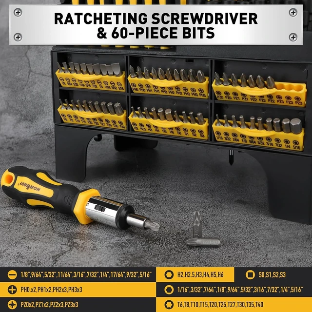 Alt view image 4 of 7 - 140-Piece Magnetic Screwdriver Set with Plastic Racking Includes SAE & Metric Hex Keys Precision Screwdriver and Magnetizer Demagnetizer DIY Tools for Men Tools Gift
