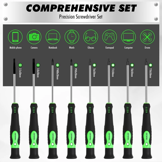 Alt view image 4 of 7 - 141-Piece Magnetic Screwdriver Set with Plastic Rack Torx/Slotted/Phillips Precision Screwdrivers SAE & Metric Hex Key Kit Ratchet Handle & Screwdriver Bits DIY Tools for Gift