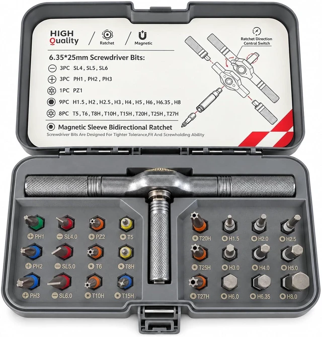 Main image of Toolsons Multi Tool Set Toolsons T Handle Ratchet Screwdriver