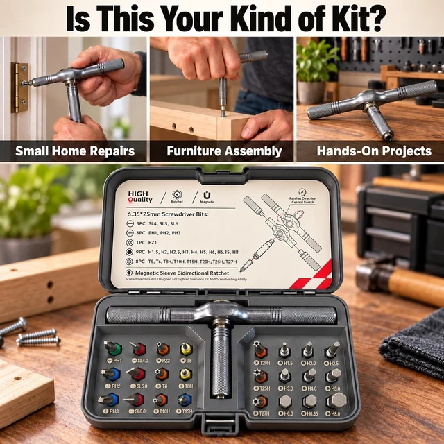 Alt view image 3 of 7 - Toolsons Multi Tool Set Toolsons T Handle Ratchet Screwdriver
